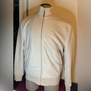 ZARA. Cream Zip-Up Suede Jacket,
Size XL